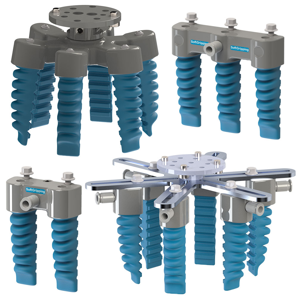 Examples of SoftGripper and SoftActuator systems that can be downloaded as CAD files