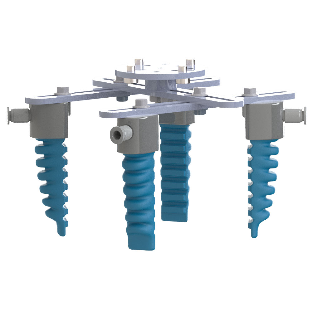 Four fully adjustable robot claws