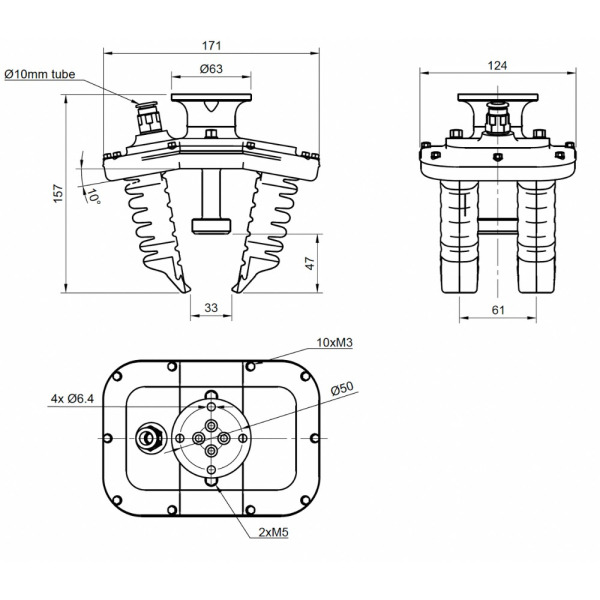 FiletGripper technische zeichnung