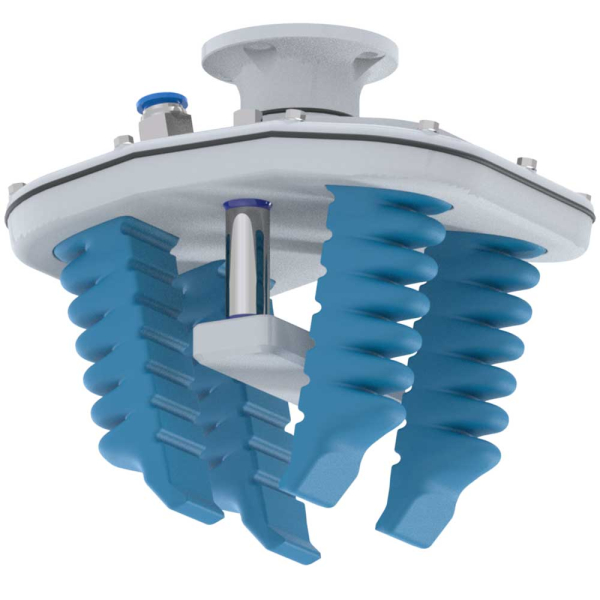 SoftGripping Filet Gripper Ansicht von unten – Detailansicht der Greifmechanik
