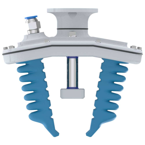 SoftGripping Filet Gripper Vorderansicht – Blick auf Greiffinger und Spacer