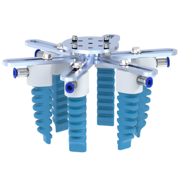 Sechs Finger verstellbarer, weicher Aktuator für die Teighandhabung